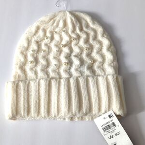 INC Pearl Cuff Ivory Beanie
